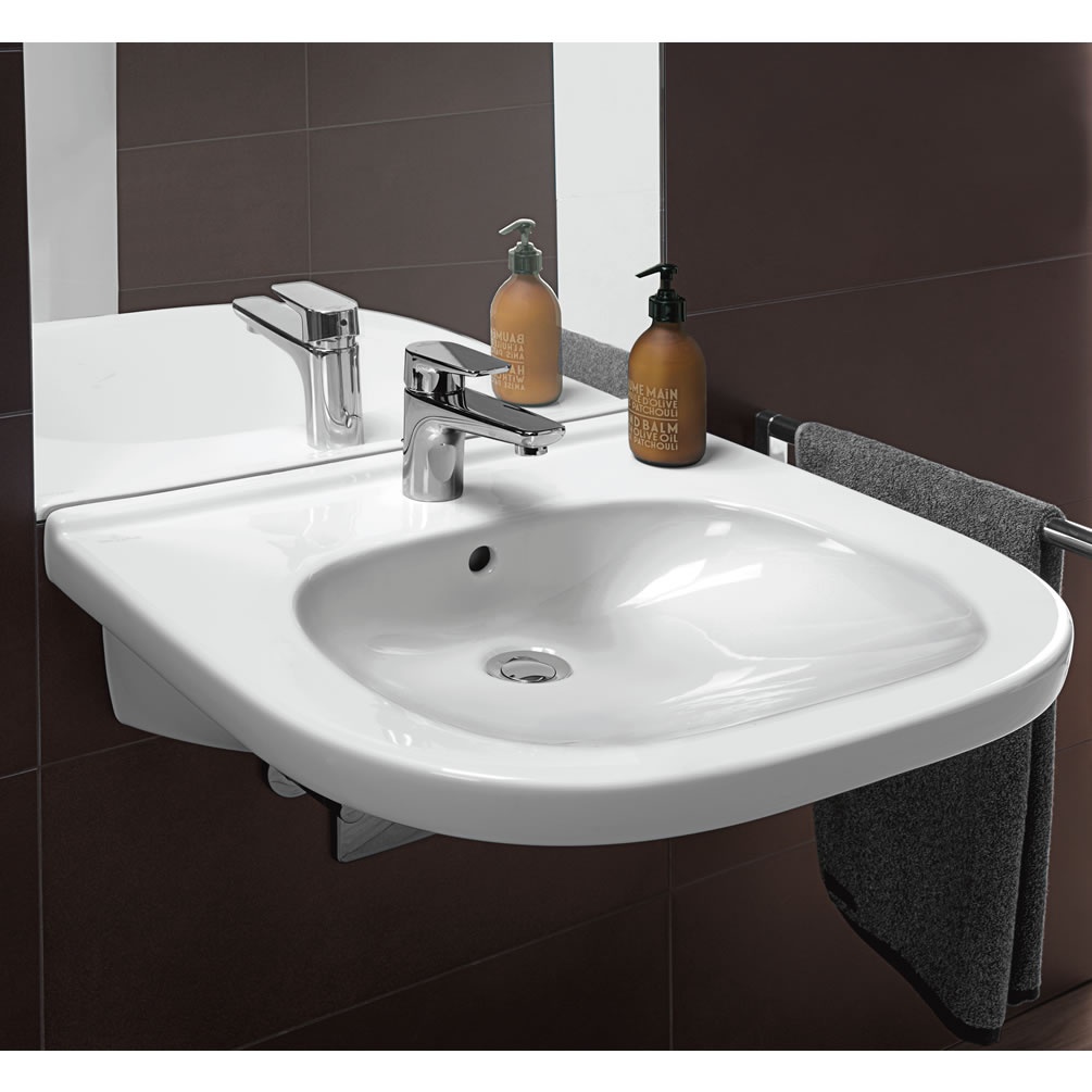 Lifestyle image of Villeroy & Boch Vicare 555mm Wheelchair Accessible Wall-Hung Basin